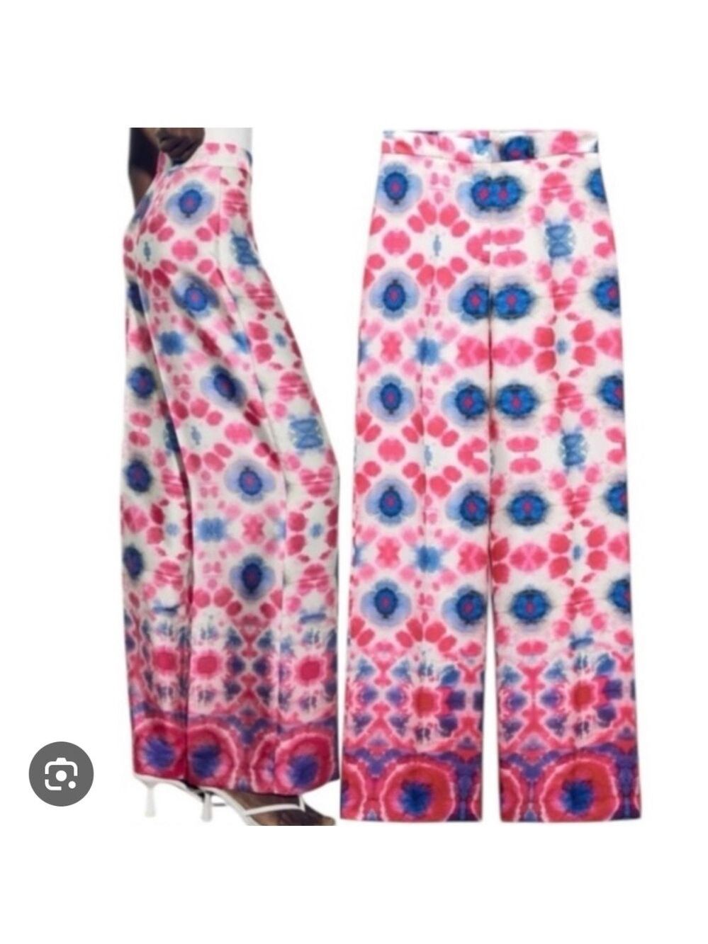 Zara Multicolor Tie-Dye Wide Leg Pants size S